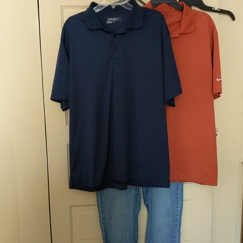 2 Nike golf tour performance dri-fit polo shirts
